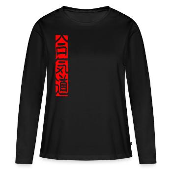 Aikido - Scripture Stripes - Women's Premium Organic Long Sleeve Shirt - black - Front - Julia (174cm)