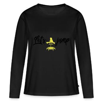 jumping trampolin girl jumpen jump Geschenk - Frauen Premium Bio Langarmshirt - Schwarz - Vorne - Julia (174cm)