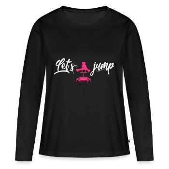 jumping trampolin girl jumpen jump Geschenk - Frauen Premium Bio Langarmshirt - Schwarz - Vorne - Julia (174cm)