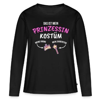 Karneval Fasching Prinzessin Kostüm - Frauen Premium Bio Langarmshirt - Schwarz - Vorne - Julia (174cm)