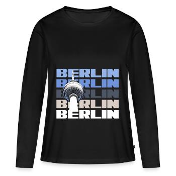 Tour de télévision de la capitale berlinoise - T-shirt manches longues Premium bio Femme - noir - Devant - Julia (174cm)