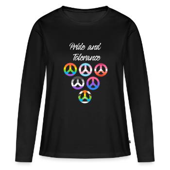 Fierté et tolérance lgbt - T-shirt manches longues Premium bio Femme - noir - Devant - Julia (174cm)