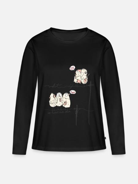 What If We Tweet Each Other - Frauen Premium Bio Langarmshirt - Schwarz