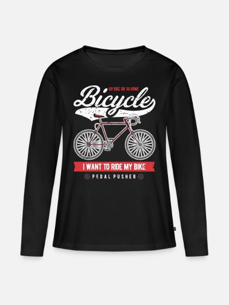 Fahrrad - Frauen Premium Bio Langarmshirt - Schwarz