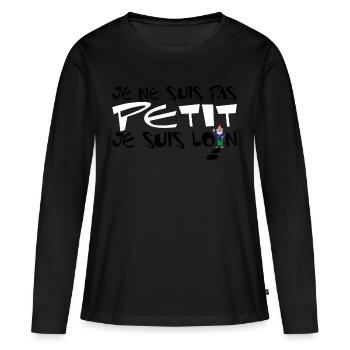 illusion d'optique - T-shirt manches longues Premium bio Femme - noir - Devant - Julia (174cm)