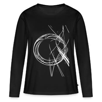 Kreislinien Chaos – Abstrakte Skizze - Frauen Premium Bio Langarmshirt - Schwarz - Vorne - Julia (174cm)