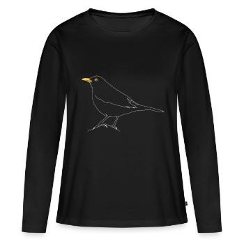 Merle - T-shirt manches longues Premium bio Femme - noir - Devant - Julia (174cm)