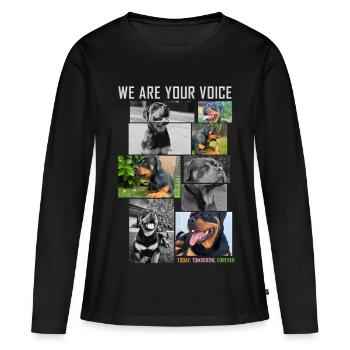 Collage de voix de chien - T-shirt manches longues Premium bio Femme - noir - Devant - Julia (174cm)