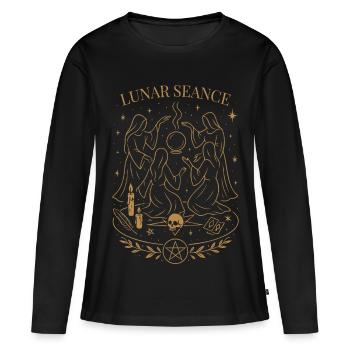 Séance lunaire de Samhain, rituel de la lune des sorcières - T-shirt manches longues Premium bio Femme - noir - Devant - Julia (174cm)