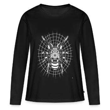Araignée sur une toile d’araignée ronde - T-shirt manches longues Premium bio Femme - noir - Devant - Julia (174cm)