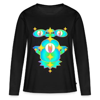 Star Miles Version 2 - Frauen Premium Bio Langarmshirt - Schwarz - Vorne - Julia (174cm)