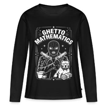 Mathématiques du ghetto - T-shirt manches longues Premium bio Femme - noir - Devant - Julia (174cm)