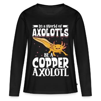 Soyez un Axolotl de Cuivre - T-shirt manches longues Premium bio Femme - noir - Devant - Julia (174cm)