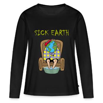 Planet Earth is sick - Women's Premium Organic Long Sleeve Shirt - black - Front - Julia (174cm)