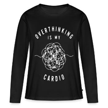 Overthinking Cardio: Scribble Loop - Frauen Premium Bio Langarmshirt - Schwarz - Vorne - Julia (174cm)