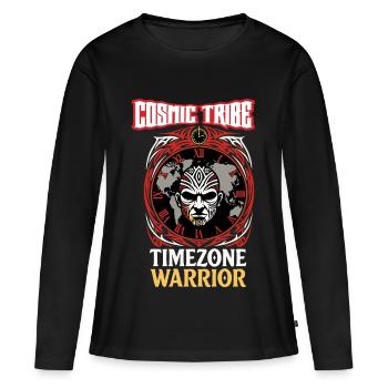 COSMIC TRIBE – Time Zone Warrior - Women's Premium Organic Long Sleeve Shirt - black - Front - Julia (174cm)