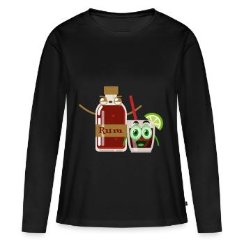 Cuba Libre Cola Rum Funny Couple Ensemble - T-shirt manches longues Premium bio Femme - noir - Devant - Julia (174cm)