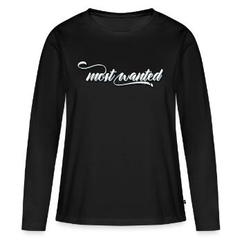 most wanted - Frauen Premium Bio Langarmshirt - Schwarz - Vorne - Julia (174cm)