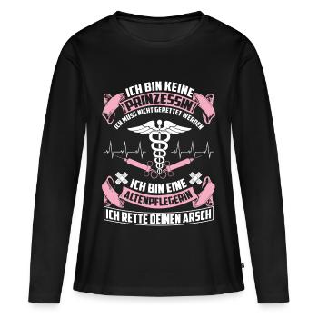 Altenpflegerin - Pflege - Frauen Premium Bio Langarmshirt - Schwarz - Vorne - Julia (174cm)