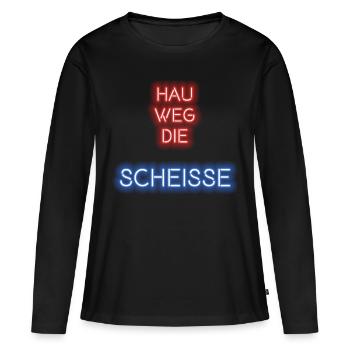 Cut, slice, hit. Repeat. Play in VR everyday. - Frauen Premium Bio Langarmshirt - Schwarz - Vorne - Julia (174cm)