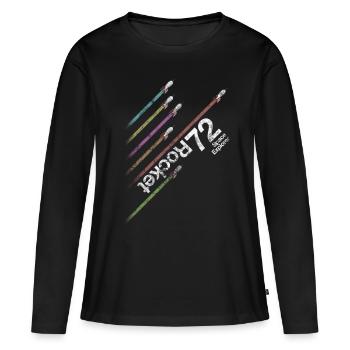 Rocket 72 - Design Rocket 72 Rakete All Shirt - Frauen Premium Bio Langarmshirt - Schwarz - Vorne - Julia (174cm)