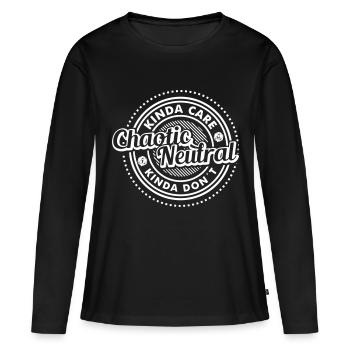 Stylo et papier kinde chaotique neutre - T-shirt manches longues Premium bio Femme - noir - Devant - Julia (174cm)