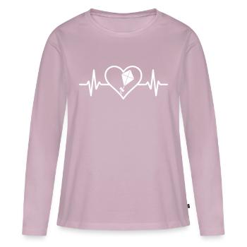 Heart Sport Air Kite - Women's Premium Organic Long Sleeve Shirt - dusky pink - Front - Julia (174cm)
