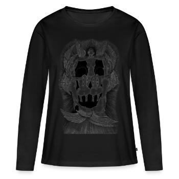 Anges déchus convoquant le vieux samouraï - T-shirt manches longues Premium bio Femme - noir - Devant - Julia (174cm)