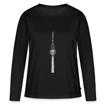 La tour de télévision de Berlin c - T-shirt manches longues Premium bio Femme - noir - Devant - Julia (174cm)
