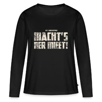 Ner Mieet ! Origines - T-shirt manches longues Premium bio Femme - noir - Devant - Julia (174cm)