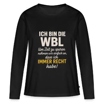 Wohnbereichsleitung WBL Altenpflege Pflege - Frauen Premium Bio Langarmshirt - Schwarz - Vorne - Julia (174cm)