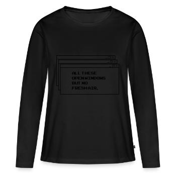 All These open Windows - Frauen Premium Bio Langarmshirt - Schwarz - Vorne - Julia (174cm)