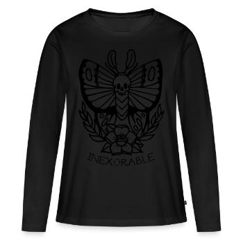 Tatouage traditionnel Moth - T-shirt manches longues Premium bio Femme - noir - Devant - Julia (174cm)