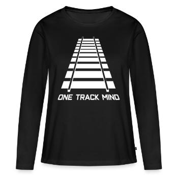 Rail tracks track model railway - Women's Premium Organic Long Sleeve Shirt - black - Front - Julia (174cm)