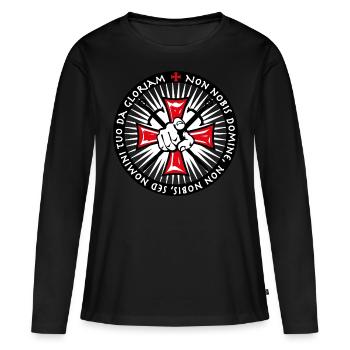 21 Chevaliers Croix Index Epée Non Nobis - T-shirt manches longues Premium bio Femme - noir - Devant - Julia (174cm)