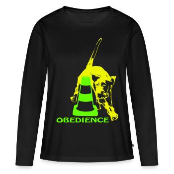 Néon allemand en forme de cercle - T-shirt manches longues Premium bio Femme - noir - Devant - Julia (174cm)