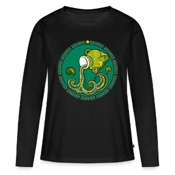 Verseau du zodiaque - T-shirt manches longues Premium bio Femme - noir - Devant - Julia (174cm)