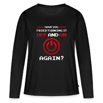 Liste de contrôle d'aide pour le support technique informatique - T-shirt manches longues Premium bio Femme - noir - Devant - Julia (174cm)