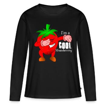 Strawberry sassy fruit - Women's Premium Organic Long Sleeve Shirt - black - Front - Julia (174cm)