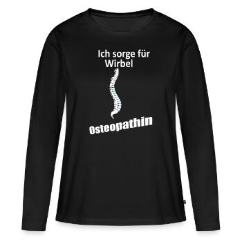 Osteopathin, Ich sorge für Wirbel, shirt Geschenk - Frauen Premium Bio Langarmshirt - Schwarz - Vorne - Julia (174cm)
