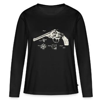 Schofield revolver blueprints - T-shirt manches longues Premium bio Femme - noir - Devant - Julia (174cm)