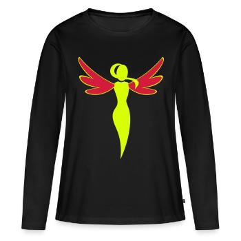 fee - Frauen Premium Bio Langarmshirt - Schwarz - Vorne - Julia (174cm)