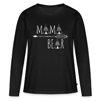 Mama bear - ethno - Women's Premium Organic Long Sleeve Shirt - black - Front - Julia (174cm)