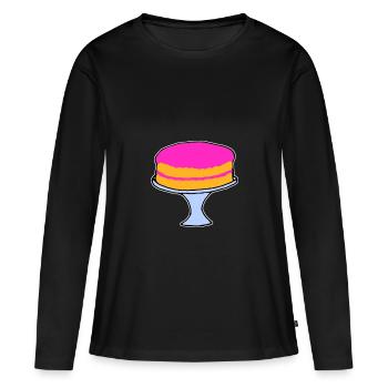 Pie cake - Women's Premium Organic Long Sleeve Shirt - black - Front - Julia (174cm)