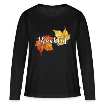 Goldener Herbst Schönste Jahreszeit Laub Geschenk - Frauen Premium Bio Langarmshirt - Schwarz - Vorne - Julia (174cm)
