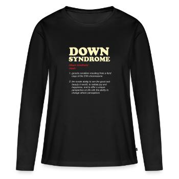 Définition du syndrome de Down - T-shirt manches longues Premium bio Femme - noir - Devant - Julia (174cm)