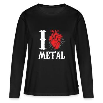 I love Metal Music - Women's Premium Organic Long Sleeve Shirt - black - Front - Julia (174cm)