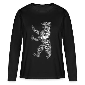 Ours de Berlin - T-shirt manches longues Premium bio Femme - noir - Devant - Julia (174cm)