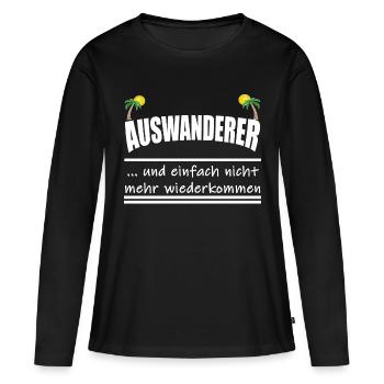 T-shirt d’émigration cadeau - T-shirt manches longues Premium bio Femme - noir - Devant - Julia (174cm)