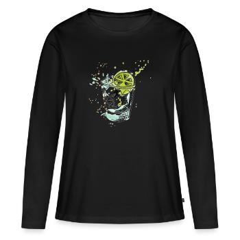 gin - T-shirt manches longues Premium bio Femme - noir - Devant - Julia (174cm)